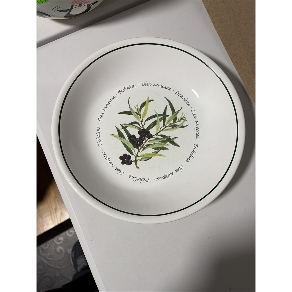 Williams Sonoma Olives Olea Europaea 9.5” Pasta Bowl White Ceramic Portugal